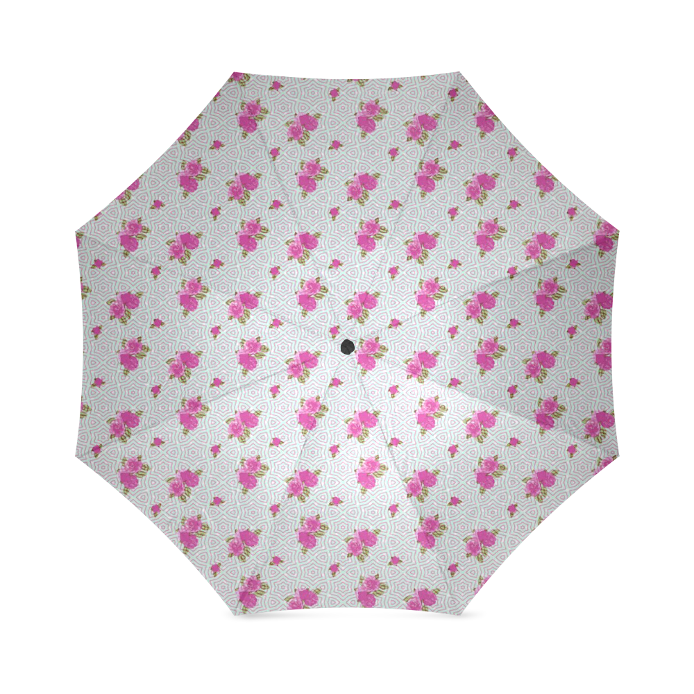 Roses and Pattern 1B by JamColors Foldable Umbrella (Model U01)