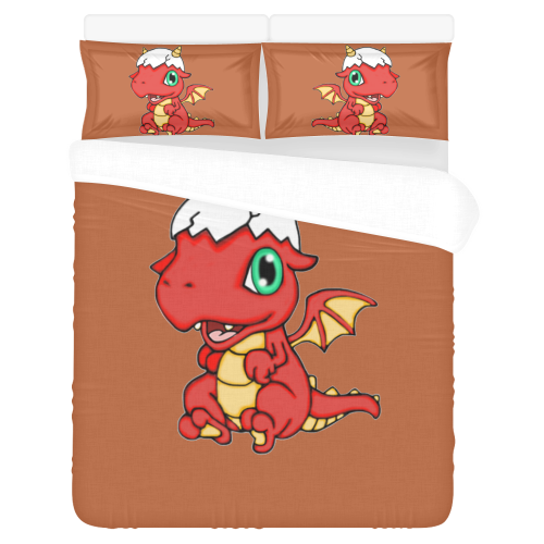 Baby Red Dragon Rust 3-Piece Bedding Set