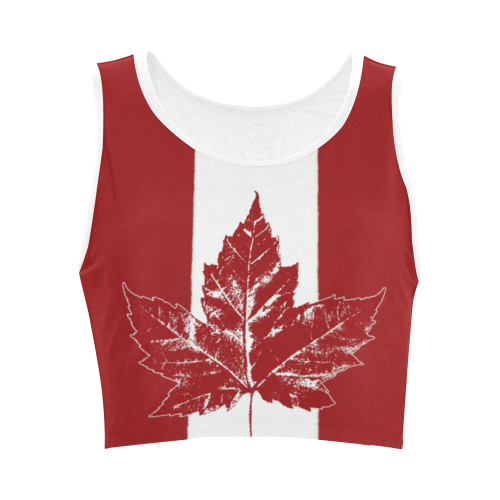Cool Canada Flag Crop Tops Women's Crop Top (Model T42)