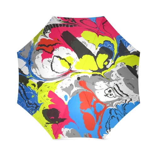 Colorful distorted shapes2 Foldable Umbrella (Model U01)