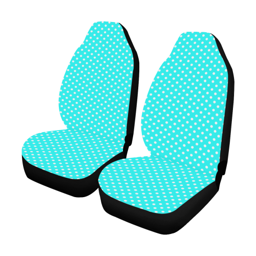 Baby blue polka dots Car Seat Covers (Set of 2)