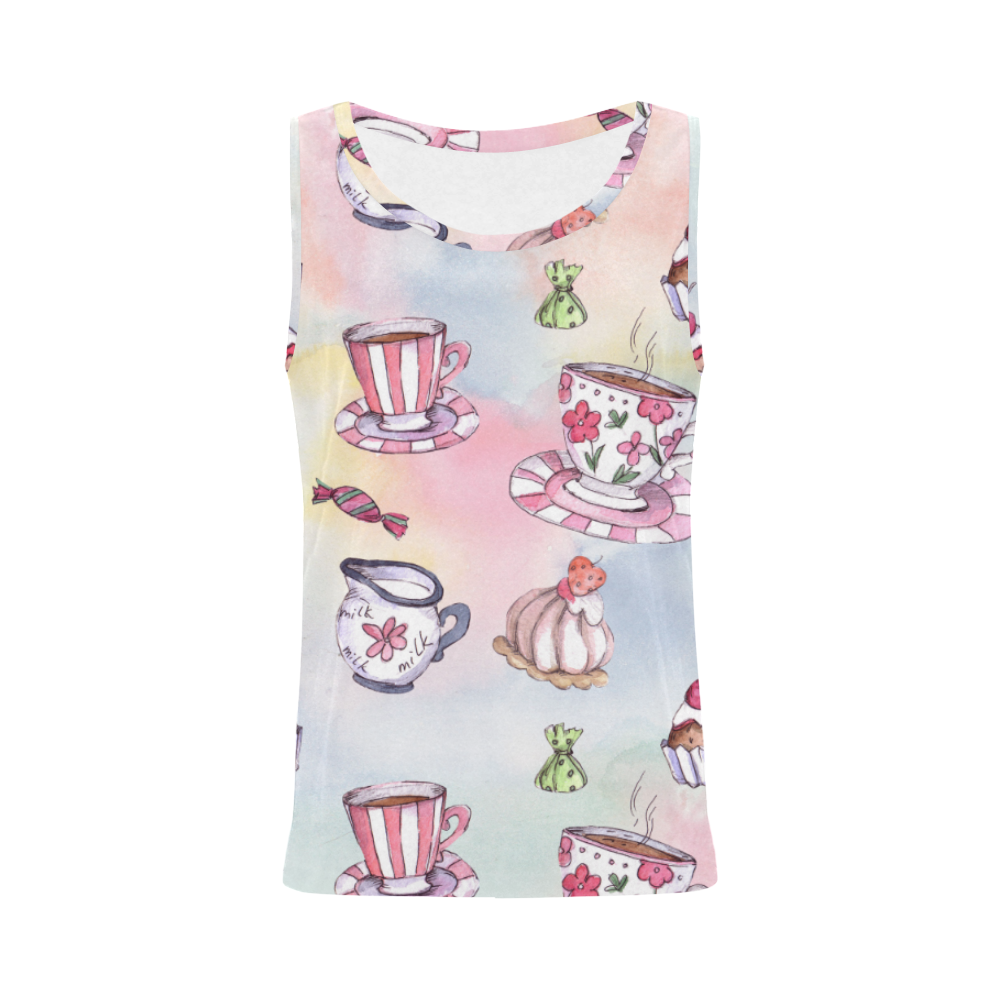Coffee and sweeets All Over Print Tank Top for Women (Model T43)