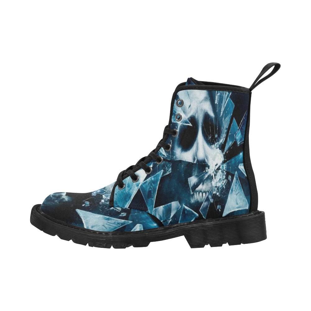 William Wraithe Death Ghoul Gothic Graphic Martin Boots for Men (Black) (Model 1203H)