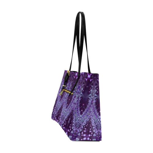 Lavender Lace On Purple Euramerican Tote Bag/Large (Model 1656)