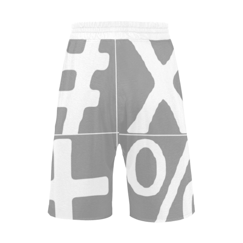 NUMBERS Collection Symbols White/Gray Men's All Over Print Casual Shorts (Model L23)