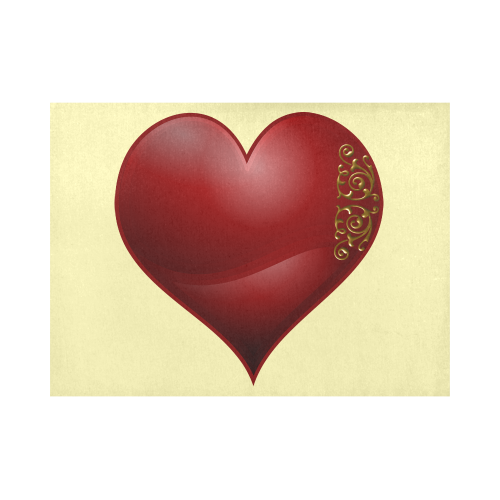 Heart  Symbol Las Vegas Playing Card Shape on Yellow Placemat 14’’ x 19’’