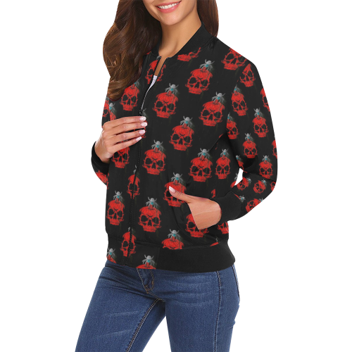 Skull 2020 by Nico Bielow All Over Print Bomber Jacket for Women (Model H19)