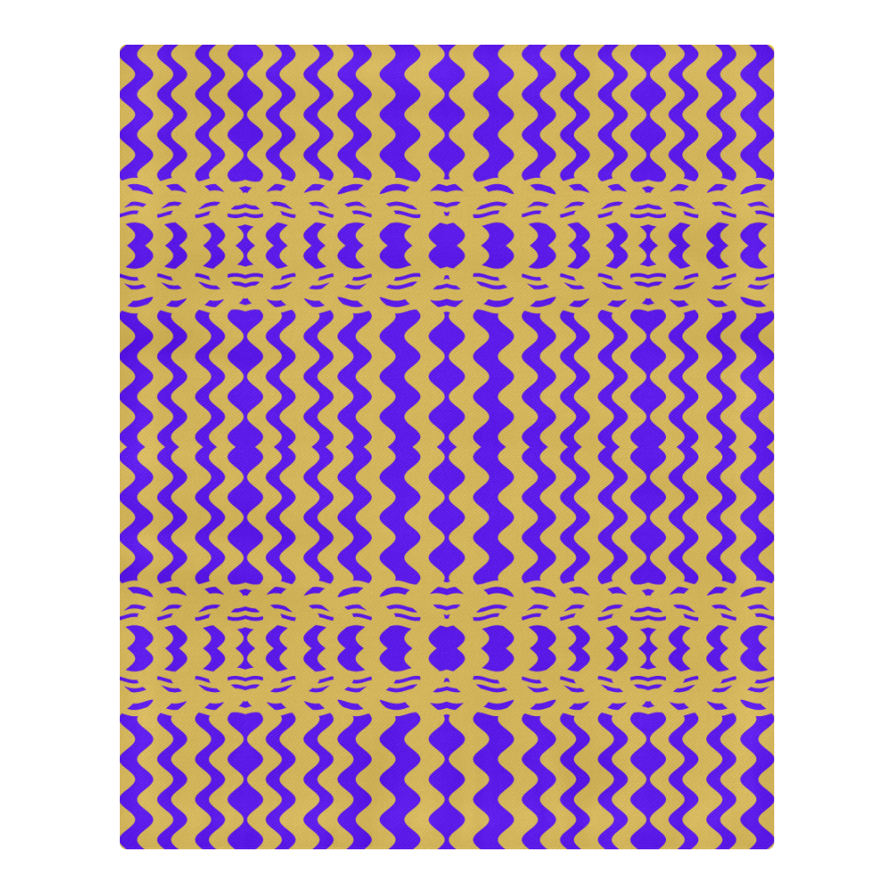 Purple Yellow Modern  Waves Lines 3-Piece Bedding Set