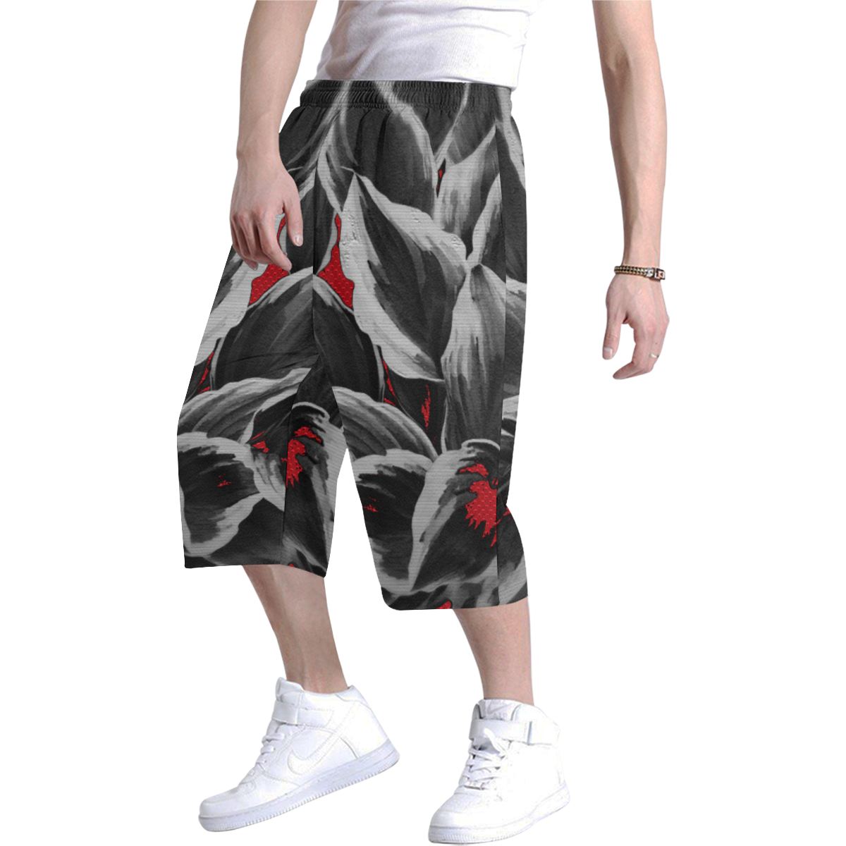 leafs_abstract TRY2 18 Men's All Over Print Baggy Shorts (Model L37)