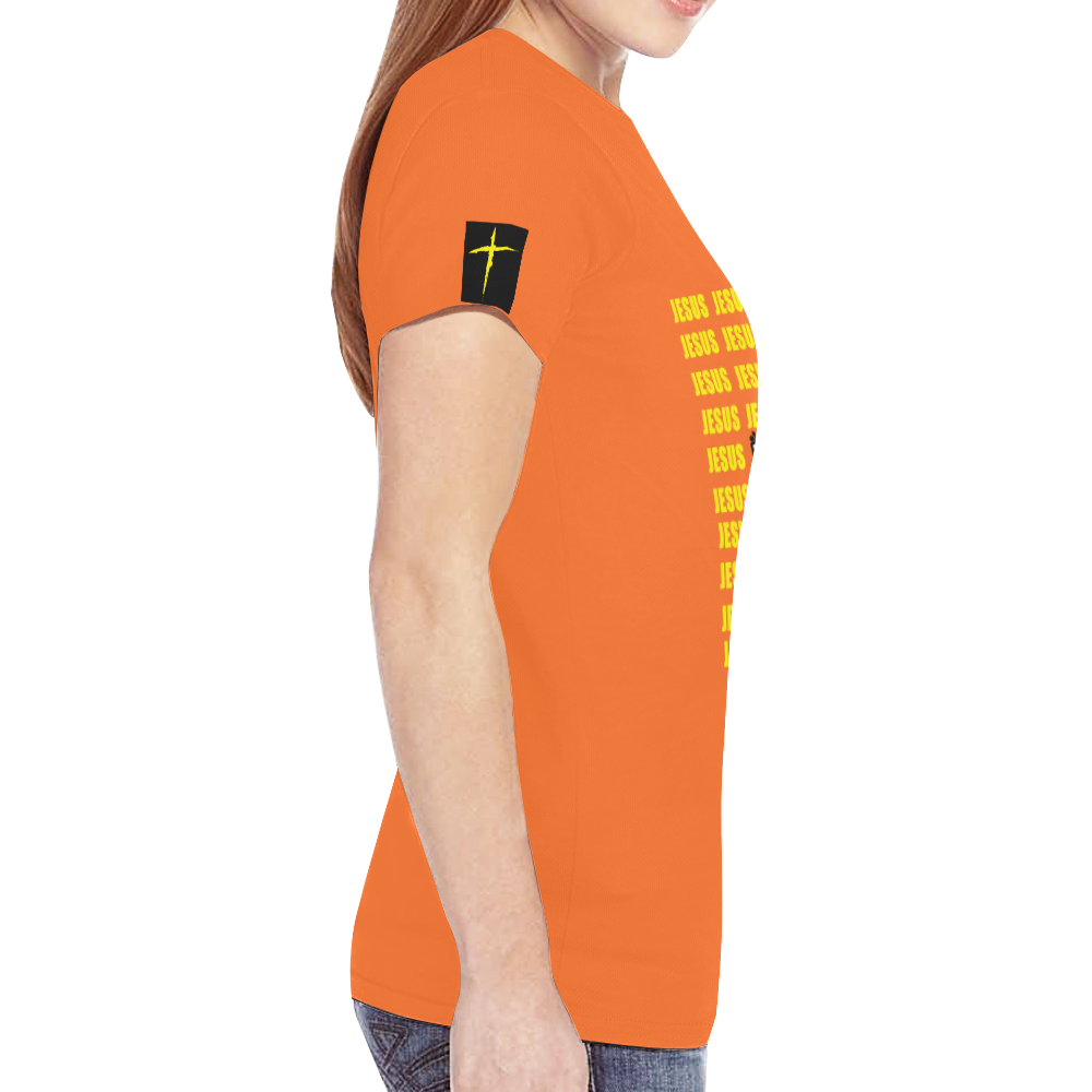 Orange/ Yellow New All Over Print T-shirt for Women (Model T45)