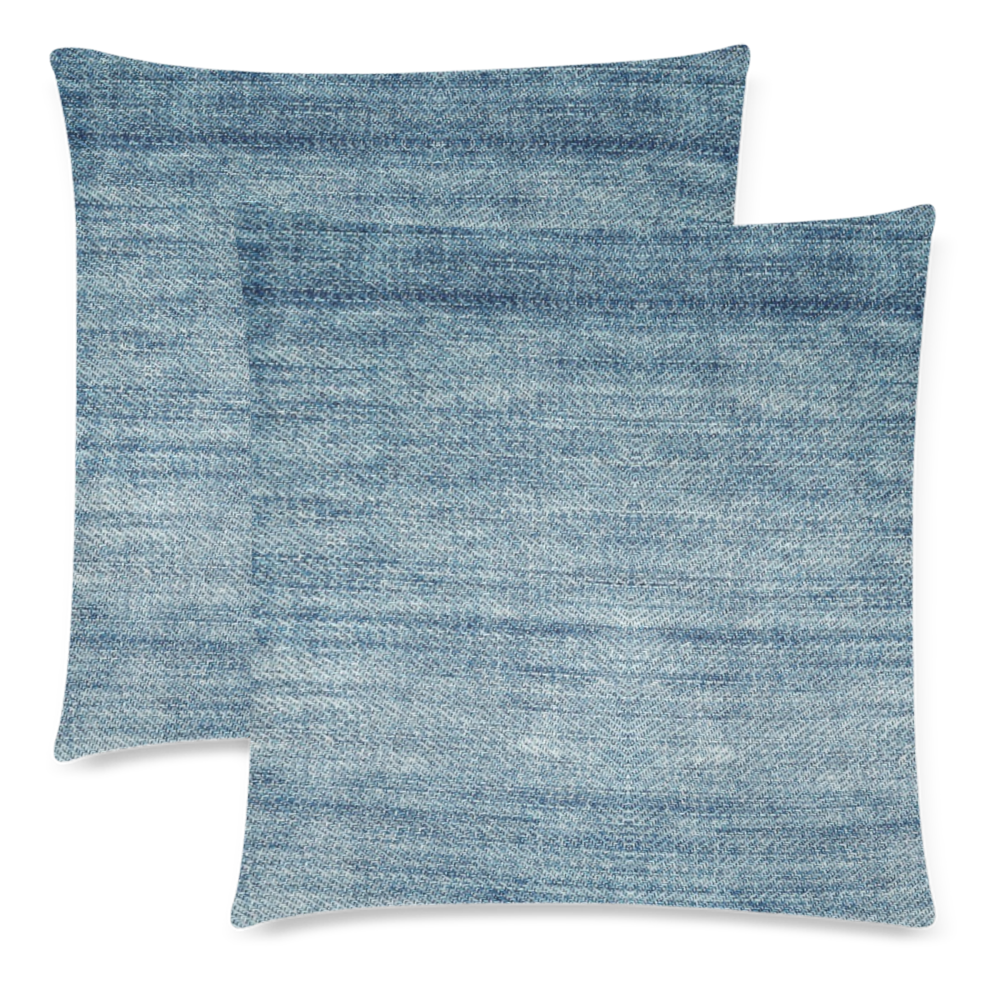 Jeans Pattern by K.Merske Custom Zippered Pillow Cases 18"x 18" (Twin Sides) (Set of 2)