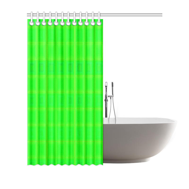 Green multicolored multiple squares Shower Curtain 72"x72"