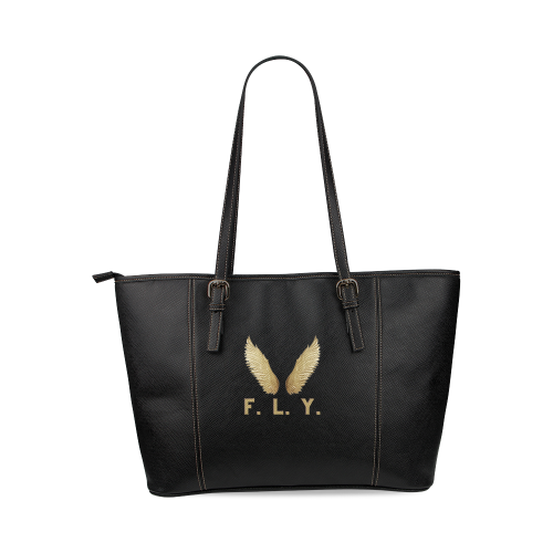 F. L. Y. Wings Large Tote Bag Leather Tote Bag/Large (Model 1640)