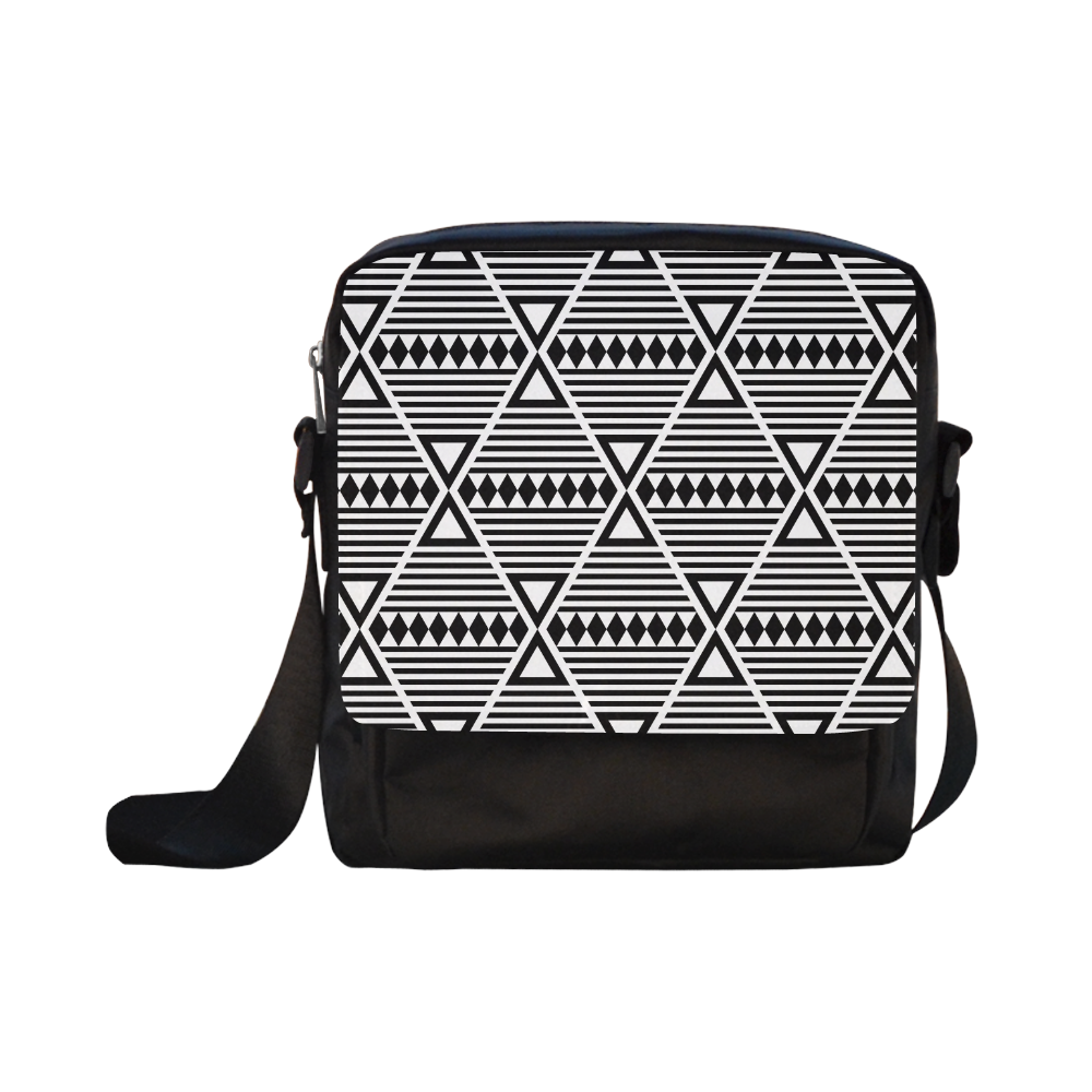 Black Aztec Tribal Crossbody Nylon Bags (Model 1633)