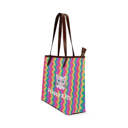 Happy Kitty Rainbow STB Shoulder Tote Bag (Model 1646)