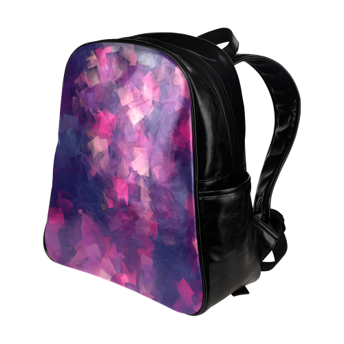 purple pink magenta cubism #modern Multi-Pockets Backpack (Model 1636)