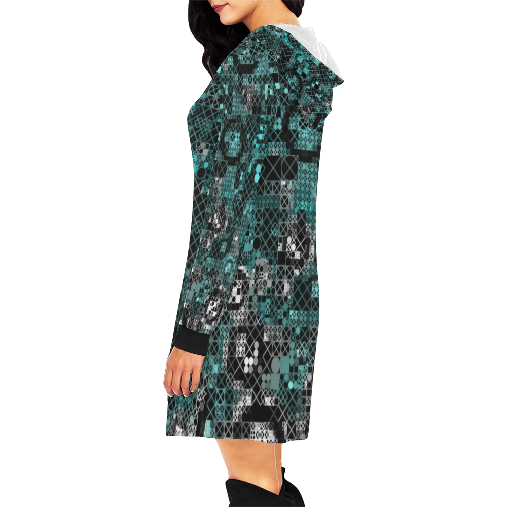 funny mix of shapes  by JamColors All Over Print Hoodie Mini Dress (Model H27)