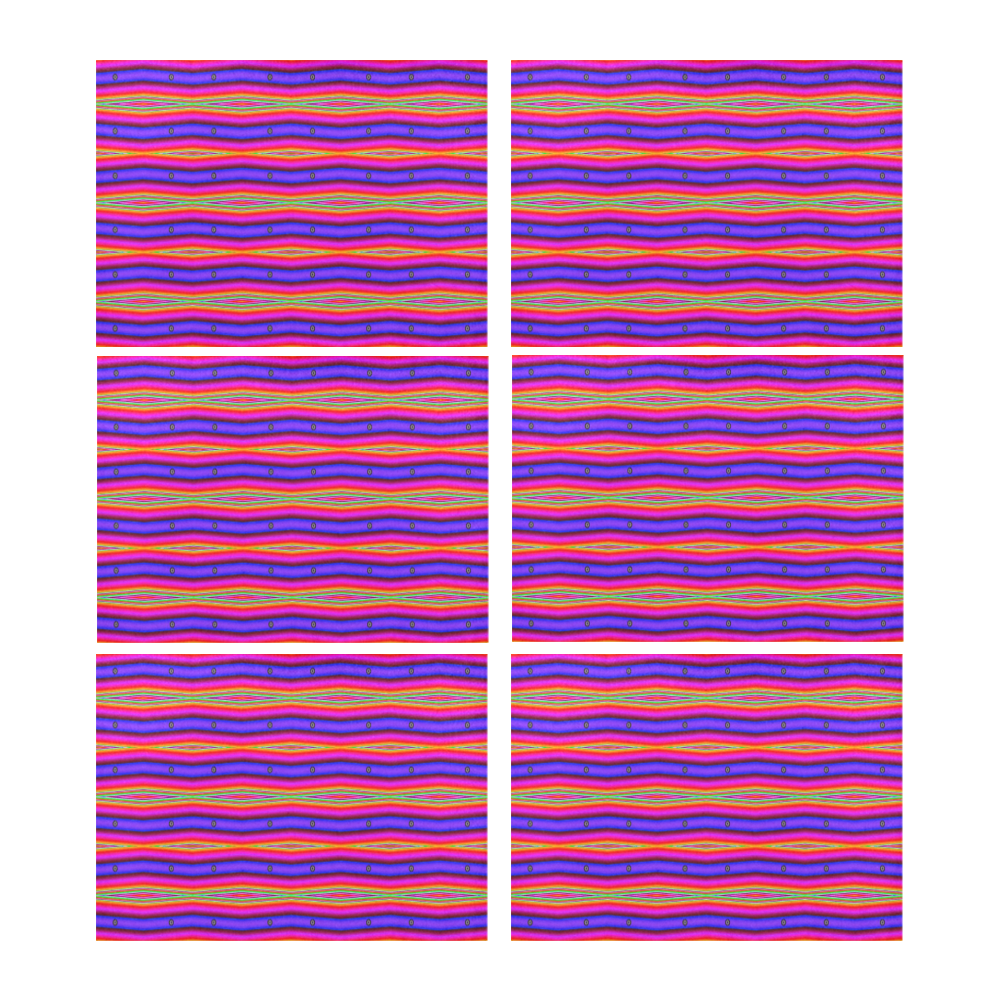 Bright Pink Purple Stripe Abstract Placemat 14’’ x 19’’ (Set of 6)