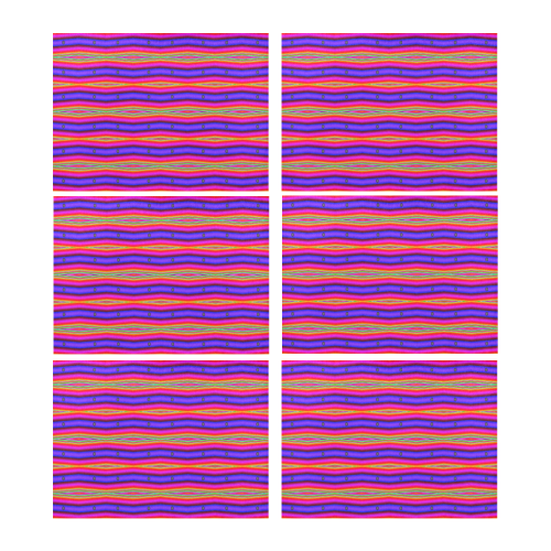 Bright Pink Purple Stripe Abstract Placemat 14’’ x 19’’ (Set of 6)