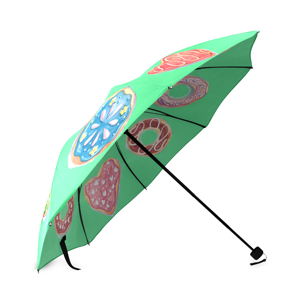Donuts - Green Foldable Umbrella (Model U01)