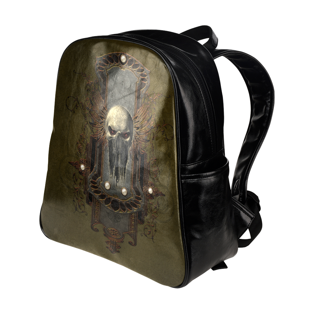 Awesome dark skull Multi-Pockets Backpack (Model 1636)
