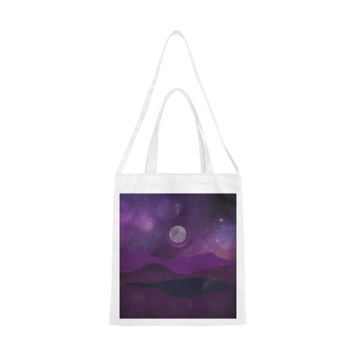 Purple Moon Night Canvas Tote Bag/Medium (Model 1701)