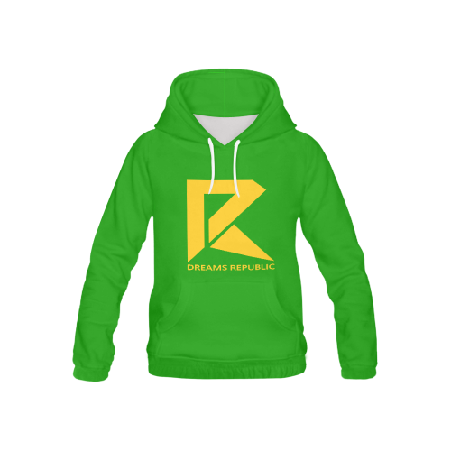 kids hoodie (Yellow & Green) All Over Print Hoodie for Kid (USA Size) (Model H13)