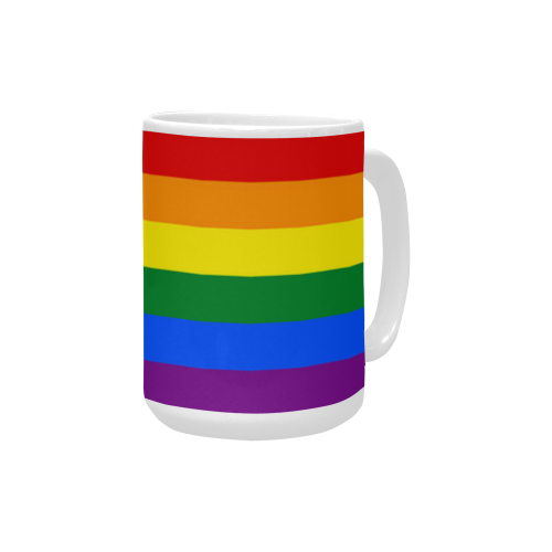 Gay Pride Rainbow Flag Stripes Custom Ceramic Mug (15OZ)