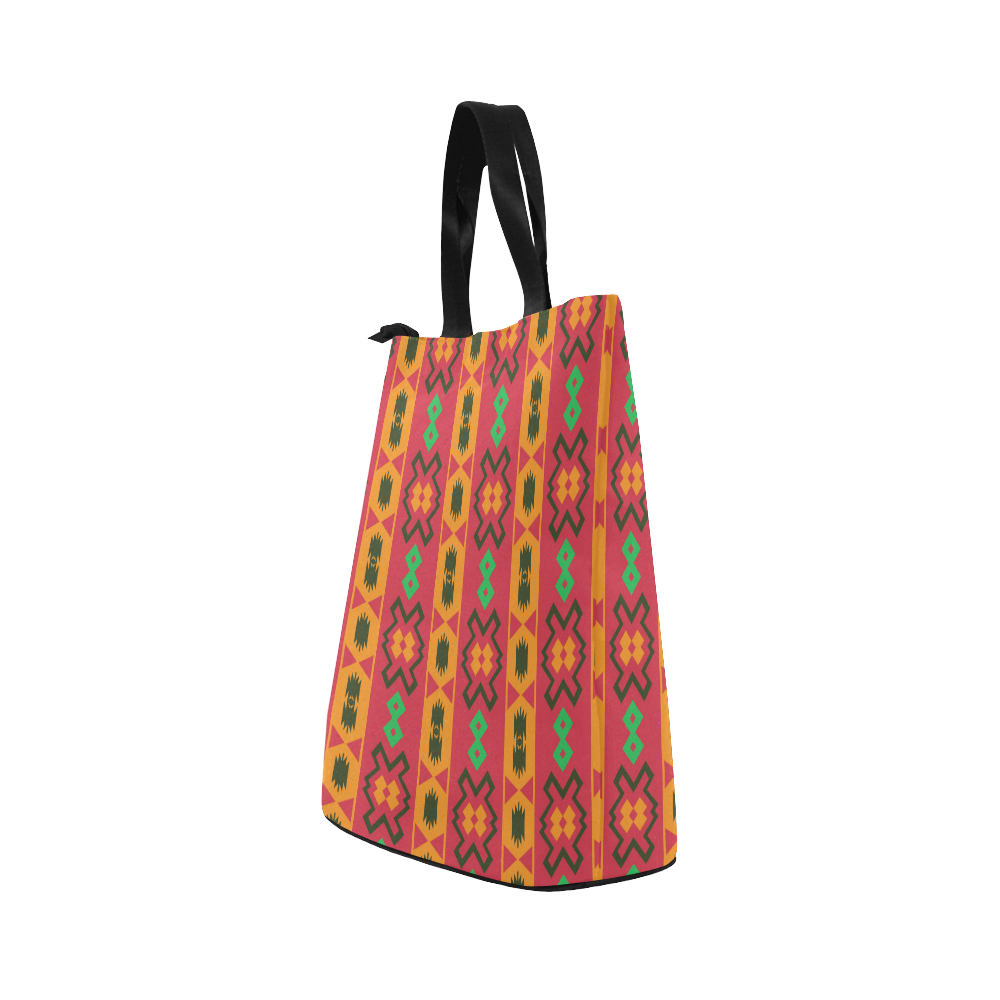 Tribal shapes in retro colors (2) Nylon Lunch Tote Bag (Model 1670)