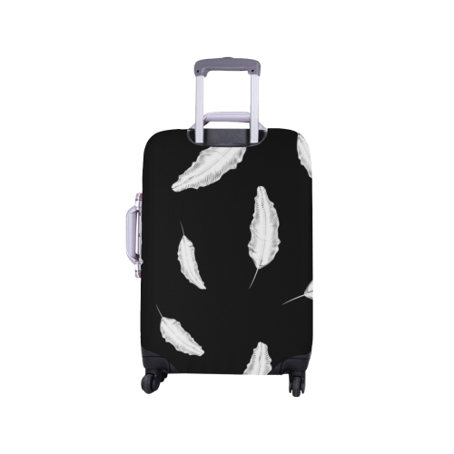 White Feathers Luggage Cover Luggage Cover/Small 18"-21"