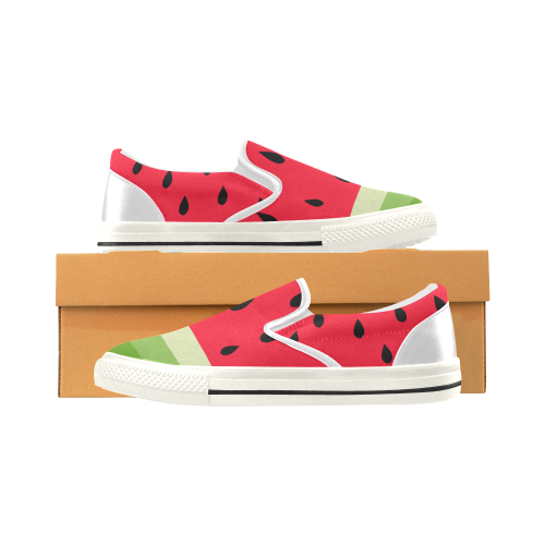 Watermelon Women's Slip-on Canvas Shoes (Model 019)