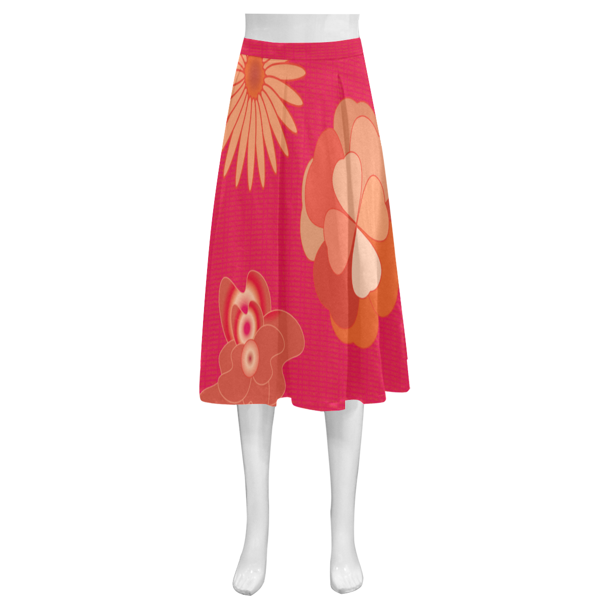 Flowers21. A0, B2, C0, Mnemosyne Women's Crepe Skirt (Model D16)