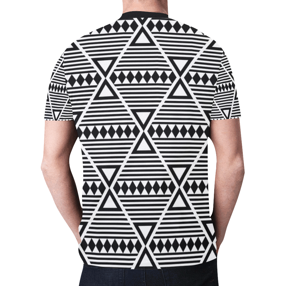 Black Aztec Tribal New All Over Print T-shirt for Men (Model T45)