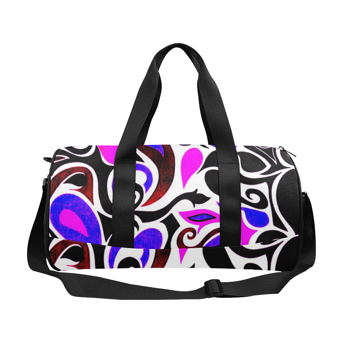 retro swirl abstract doodle Duffle Bag (Model 1679)