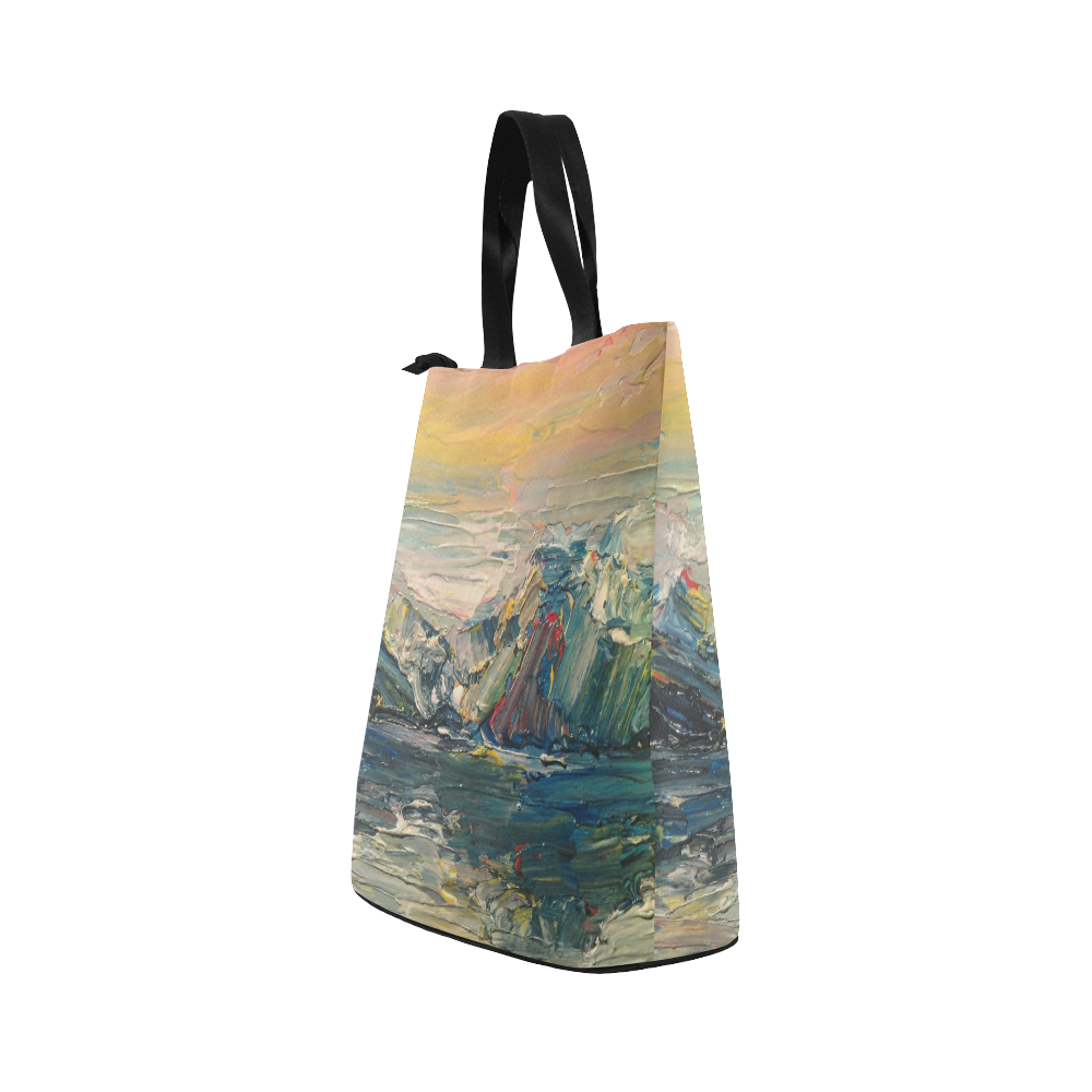Mountains painting Nylon Lunch Tote Bag (Model 1670)