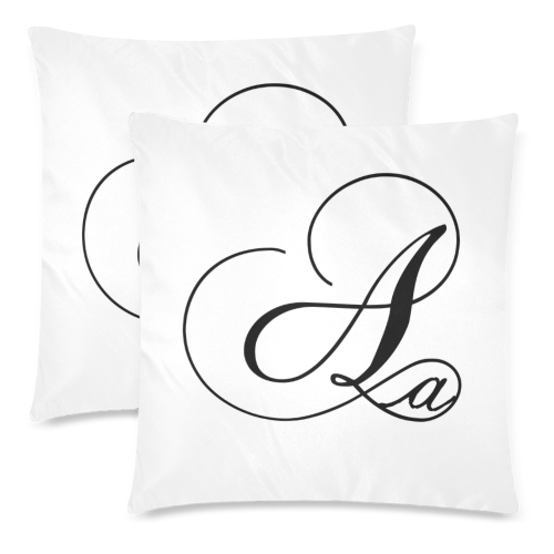 Alphabet A by Jera Nour Custom Zippered Pillow Cases 18"x 18" (Twin Sides) (Set of 2)