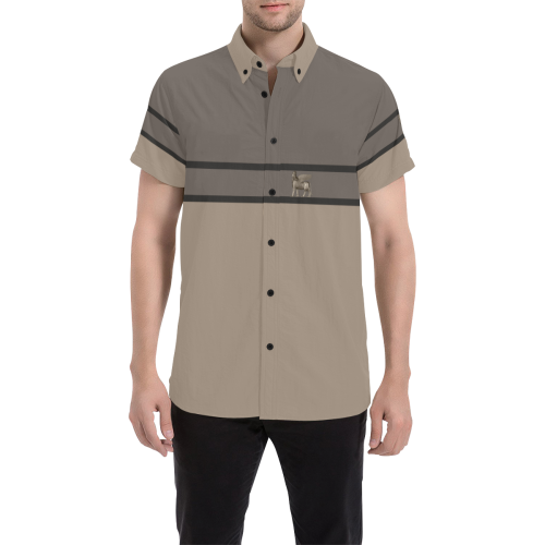 Lamassu Chocolate Men's All Over Print Short Sleeve Shirt/Large Size (Model T53)