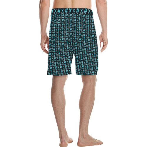 NUMBERS Collection Symbols Teal Men's All Over Print Casual Shorts (Model L23)