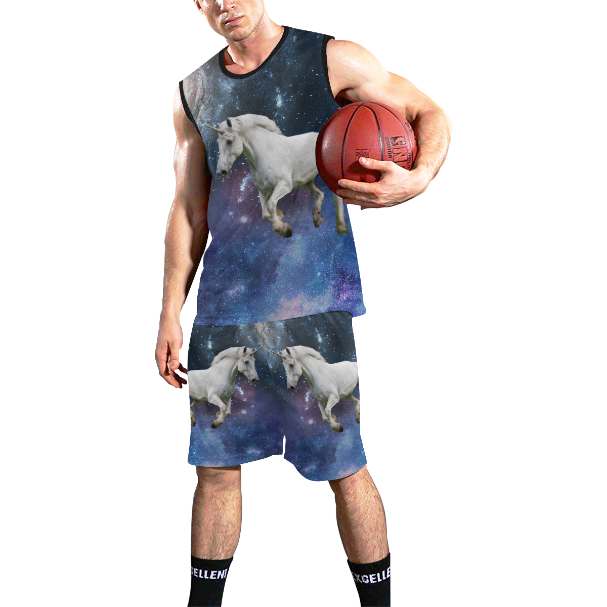 Unicorn and Space All Over Print Basketball Uniform