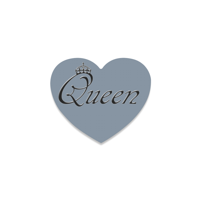 For the Queen / Silver Slate Heart Coaster