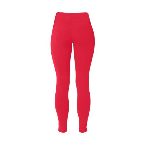 color Spanish red Women's Plus Size High Waist Leggings (Model L44)