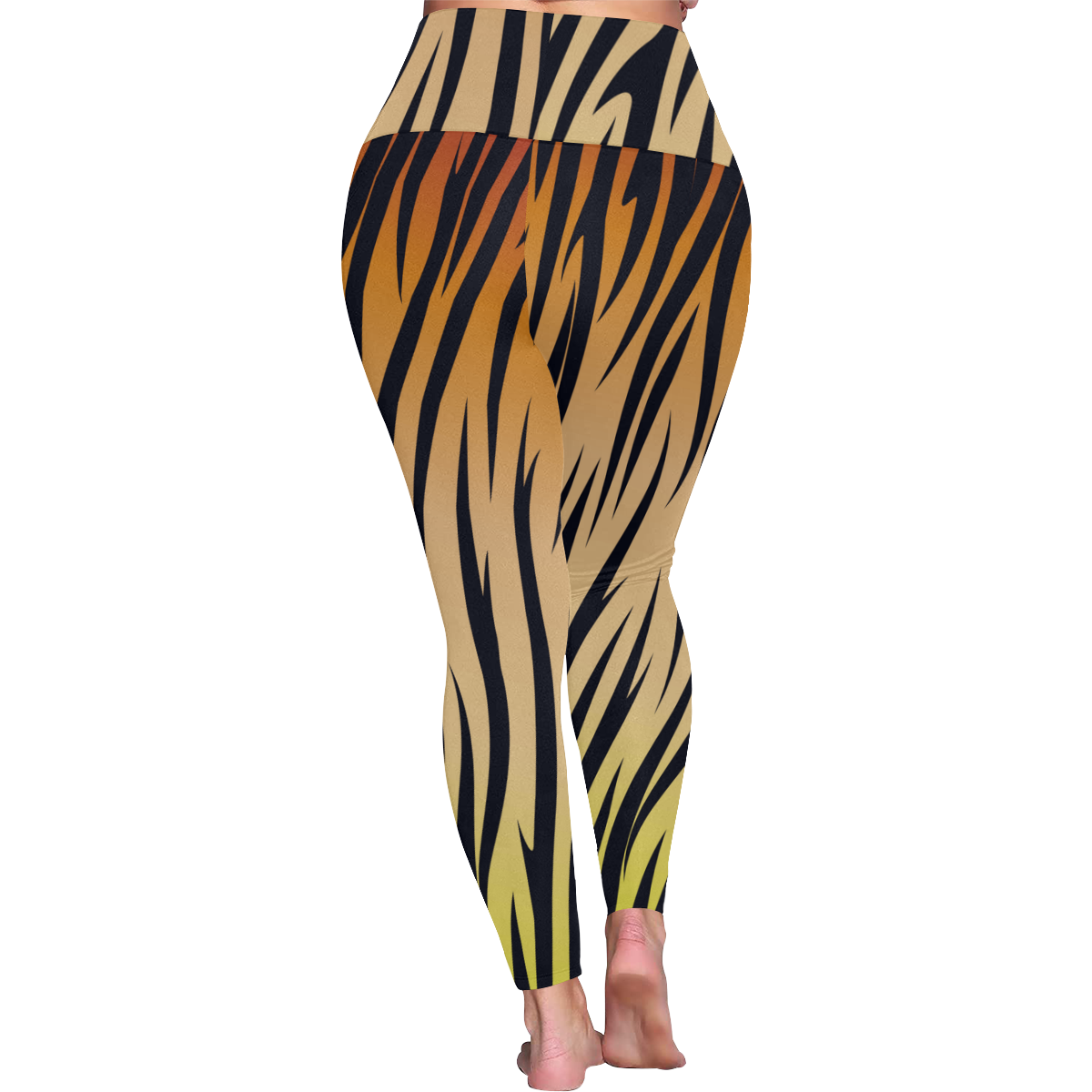 Wild Tiger Women's Plus Size High Waist Leggings (Model L44)