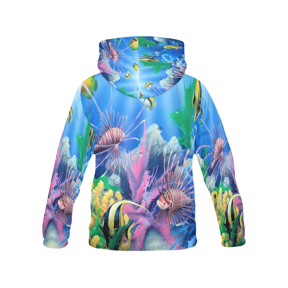 Under the Ocean All Over Print Hoodie for Women (USA Size) (Model H13)