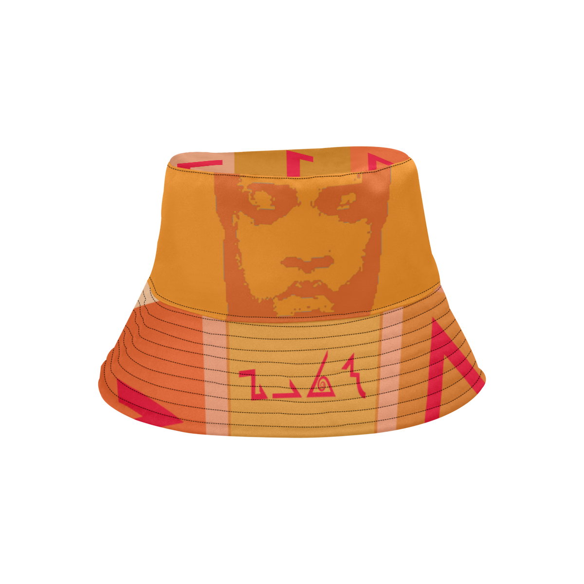 Mascot Logo Clothing Tag Label Brown 02 All Over Print Bucket Hat for Men