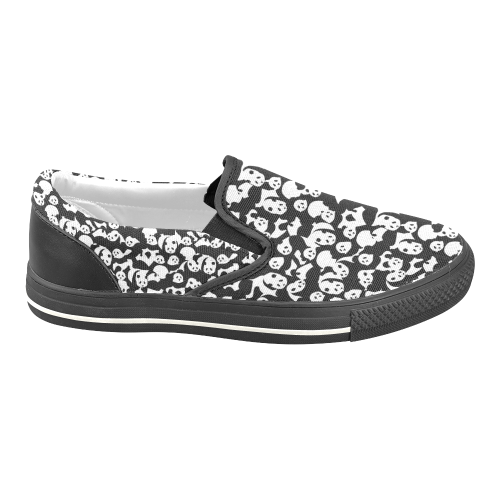 Panda Pattern Women's Unusual Slip-on Canvas Shoes (Model 019)