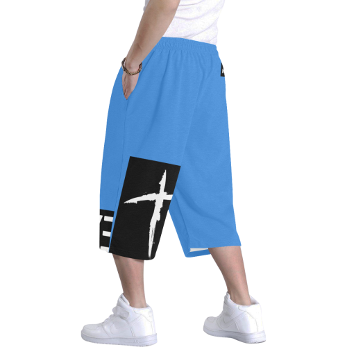 Blue Men's All Over Print Baggy Shorts (Model L37)