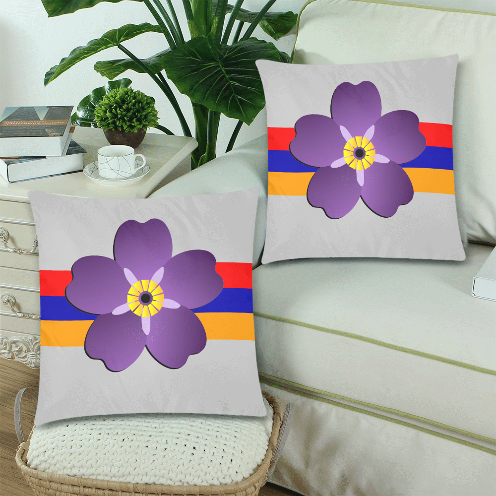 Forget me not flower Custom Zippered Pillow Cases 18"x 18" (Twin Sides) (Set of 2)
