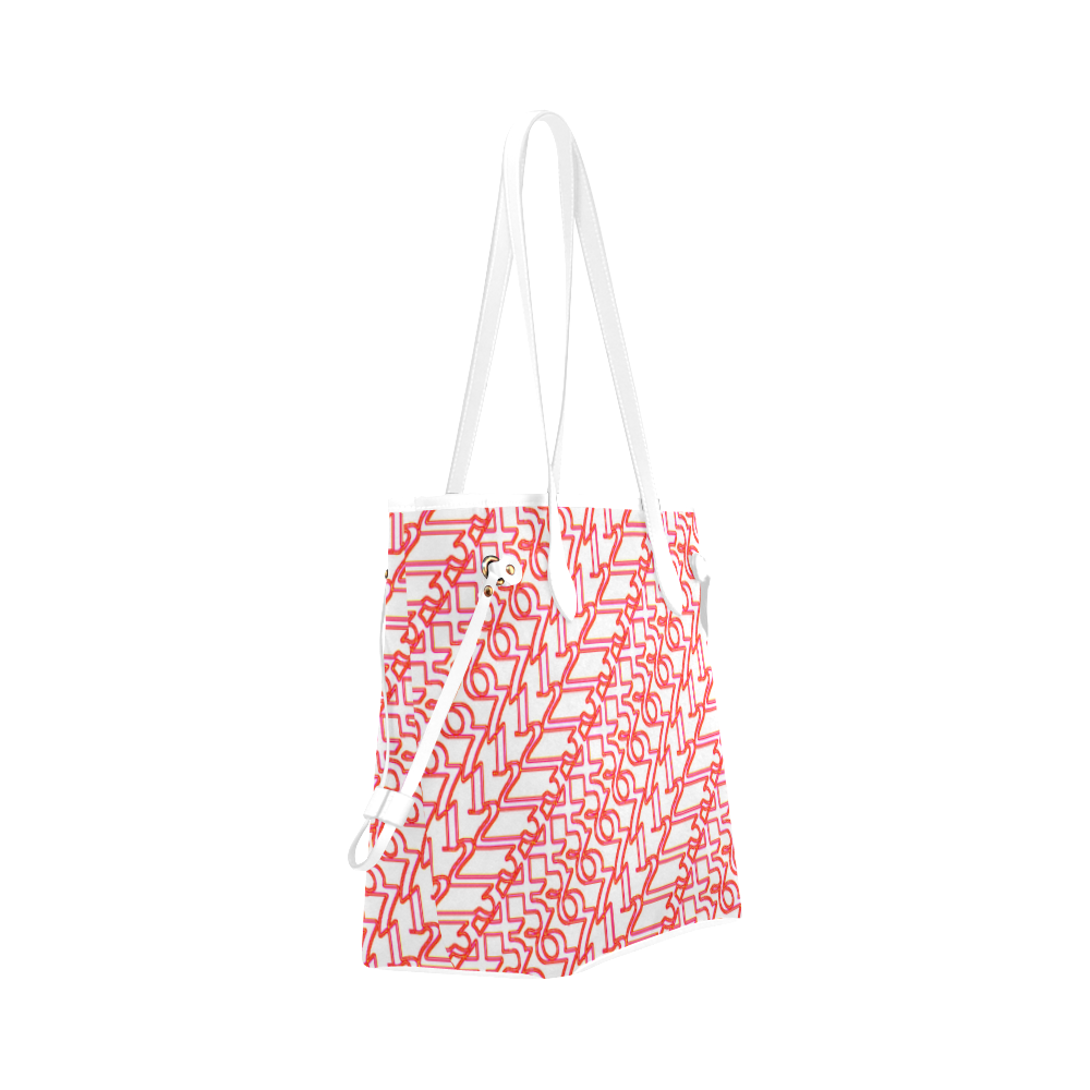 NUMBERS Collection 1234567 PinknRed/White Clover Canvas Tote Bag (Model 1661)