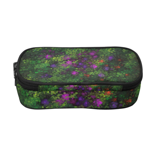 Wild Rose Garden, Oil painting. Red, purple, green Pencil Pouch/Large (Model 1680)