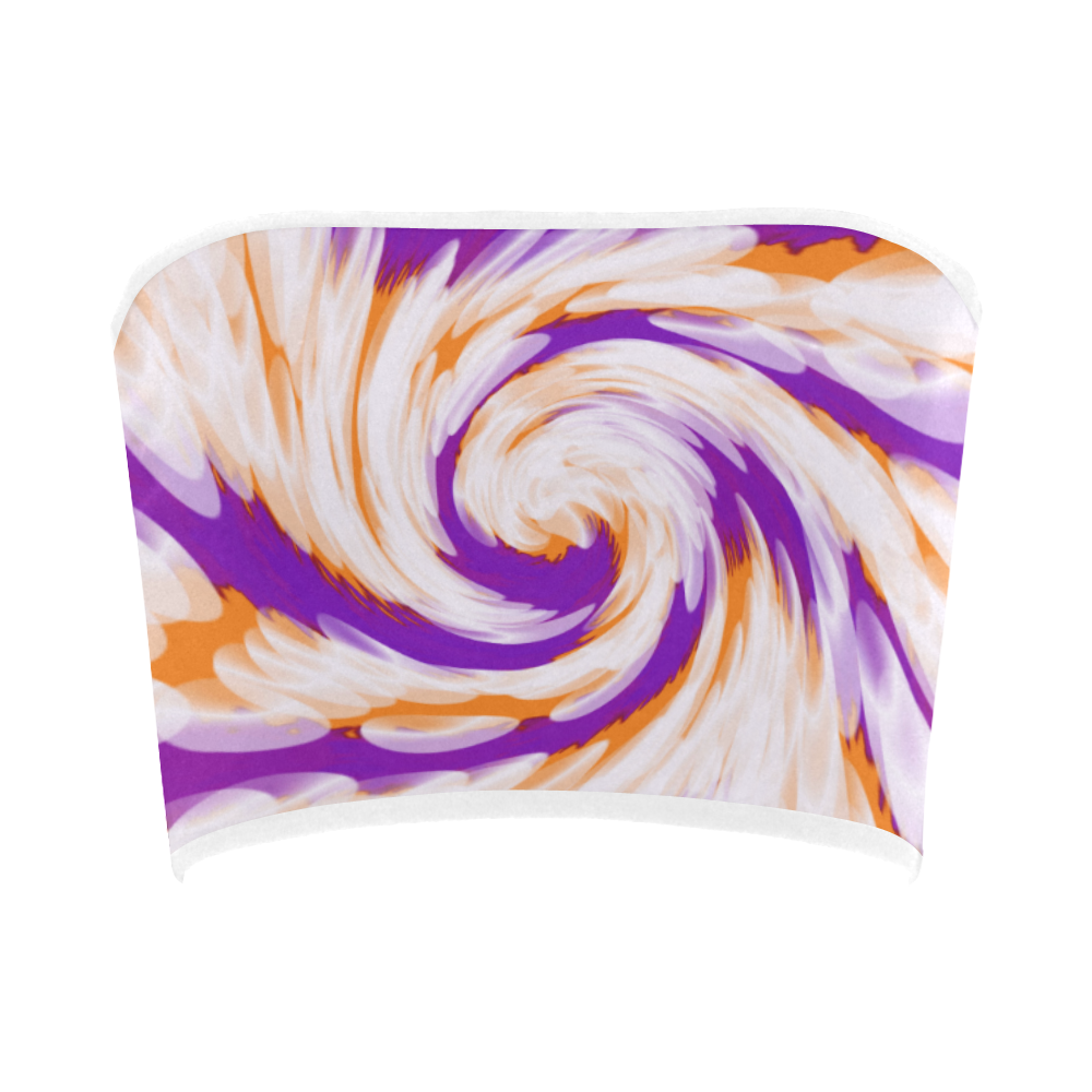 Purple Orange Tie Dye Swirl Abstract Bandeau Top